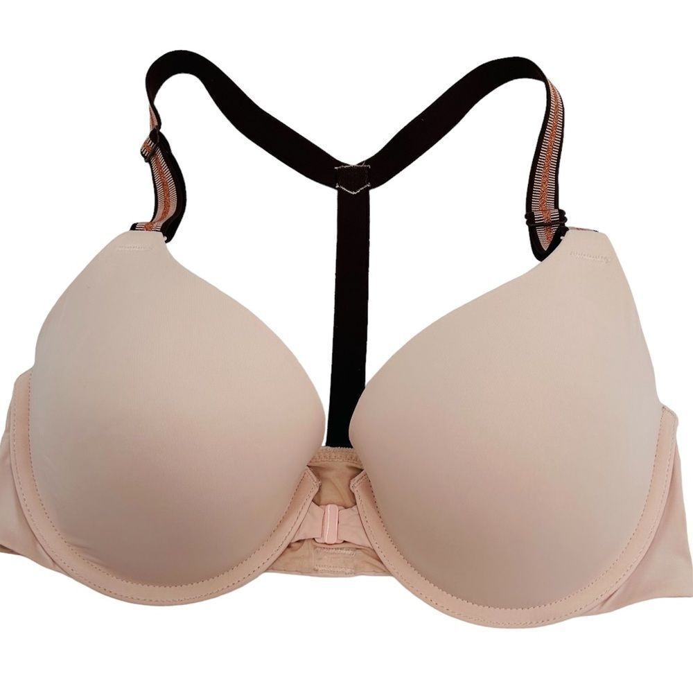 Victoria’s Secret front closure tshirt full coverage push up racerback bra 32D